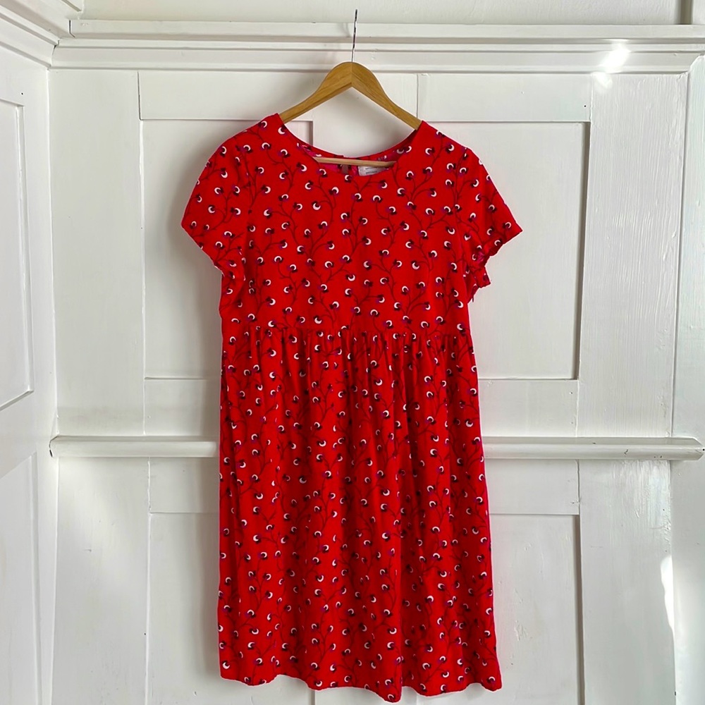 Red floral dress